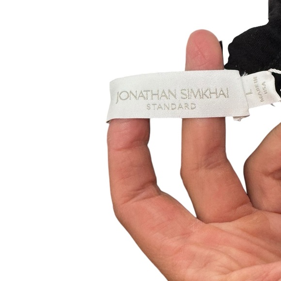 Jonathan Simkhai STANDARD | NWT Anya Matte Ruched Midi Skirt in Black Large - Picture 4 of 8